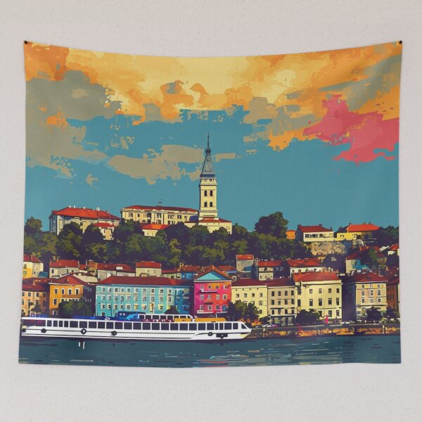 Artikelvorschau, A Pop Art Travel Print of Belgrade - Serbia entworfen und verkauft von StudioRedKoala.