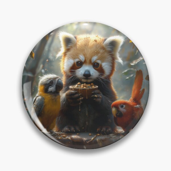 Item preview, Red Panda Feeding Parrots designed and sold by Evanssdas.
