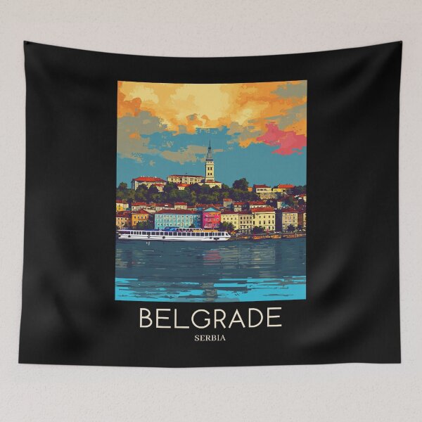 Artikelvorschau, A Pop Art Travel Print of Belgrade - Serbia entworfen und verkauft von StudioRedKoala.
