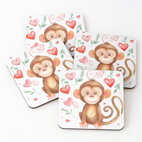 Item preview, Cute baby monkey with hearts designed and sold by Karen Dayton.