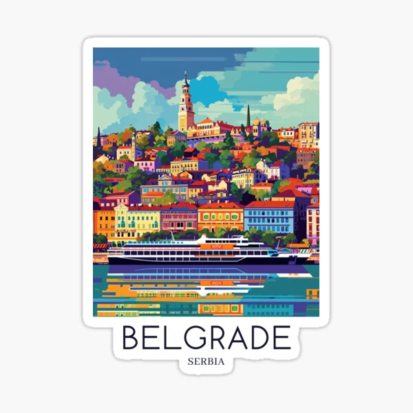 Item preview, A Pop Art Travel Print of Belgrade - Serbia  designed and sold by StudioRedKoala.