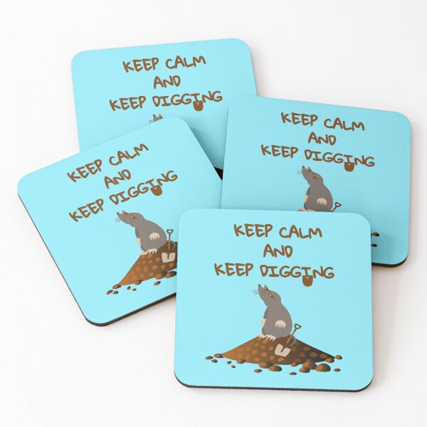 Item preview, Keep Calm and Keep Digging, funny mole, cute mole, mole rat, designed and sold by GOLDENGARDENART.