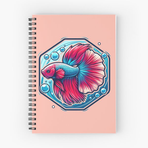 Item preview, Red Betta Cartoon Illustration Style betta Blue Fighting Fish designed and sold by CoffeeIsATrip.