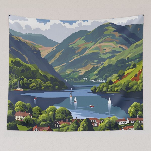 Item preview, A Pop Art Travel Print of the Lake District - England  designed and sold by StudioRedKoala.