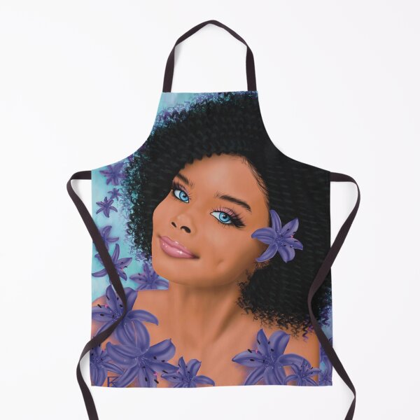 Item preview, Tovah - Dark Woman, Purple Flowers (Large), Blue Eyes, Airbrushed Drawing  designed and sold by written4r7.
