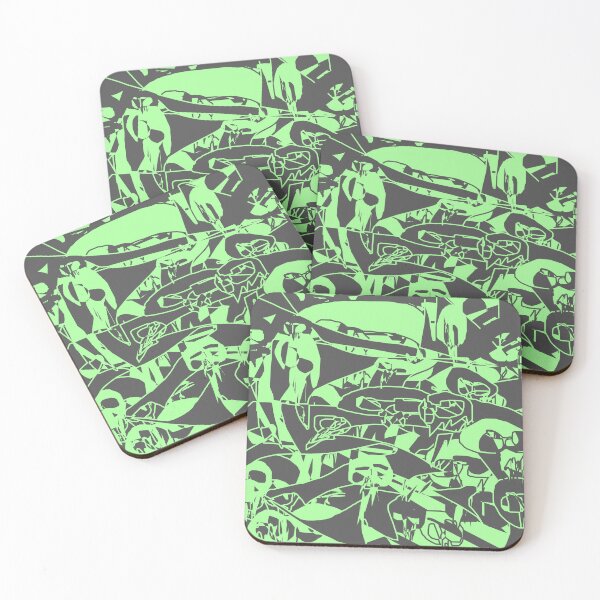 Item preview, Gray Green Skulls Pattern designed and sold by skullbal.
