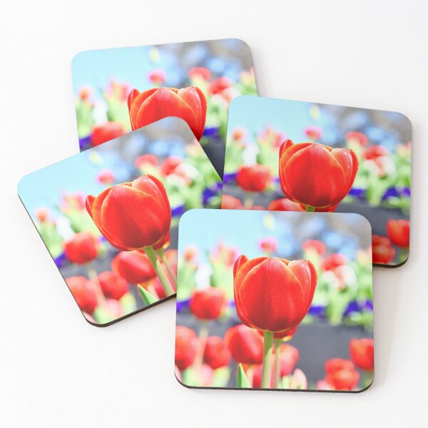 Item preview, floral red tulip bokeh designed and sold by cbrpix.