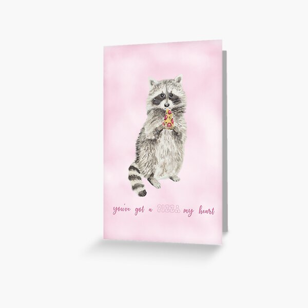 Item preview, Pizza raccoon be my Valentine designed and sold by WeeksWatercolor.