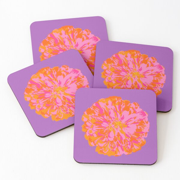 Item preview, CHRYSANTHEMUMS Abstract Big Flower Summer Bright Floral - Fuchsia Pink Orange Yellow Violet Purple - UnBlink Studio by Jackie Tahara designed and sold by Jackie Tahara of UnBlink Studio.