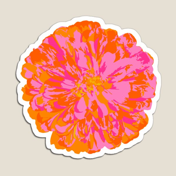 Aperçu de l'œuvre CHRYSANTHÈMES Abstrait Grande Fleur Été Lumineux Floral - Fuchsia Rose Orange Jaune Violet Violet - UnBlink Studio par Jackie Tahara créée et vendue par Jackie Tahara of UnBlink Studio.