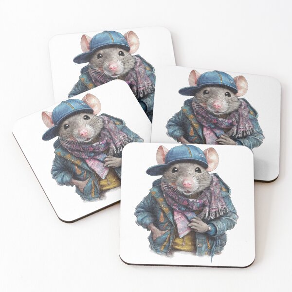 Item preview, Rat wearing a jacket cap and a scarf designed and sold by jnsmerchstore.