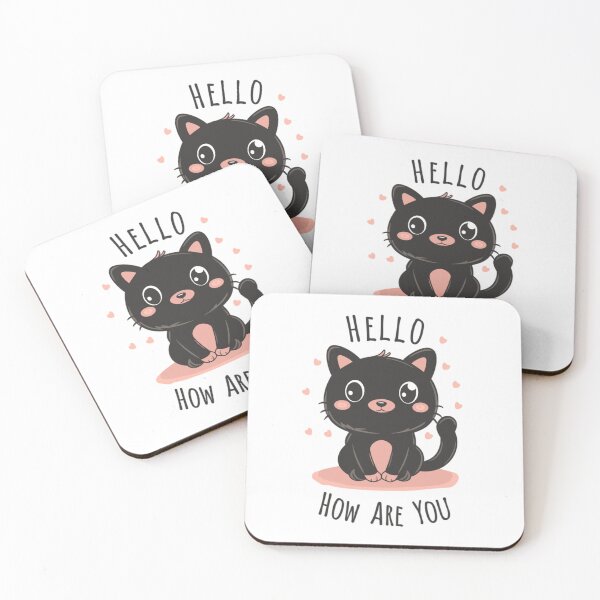 Item preview, Cute Black Babycat: "Hello, How are you" designed and sold by Min Gave.