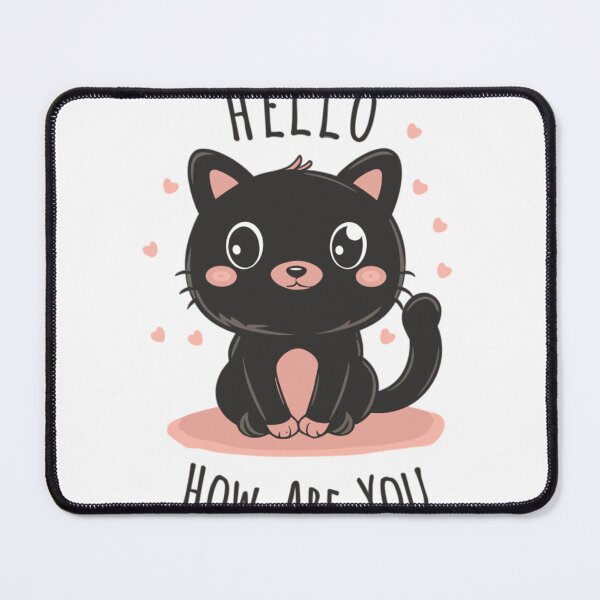Item preview, Cute Black Babycat: "Hello, How are you" designed and sold by Min Gave.