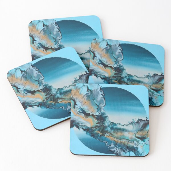 Item preview, Blue Rhapsody: Captivating Dutch Pour Art Print designed and sold by AussieMuma.