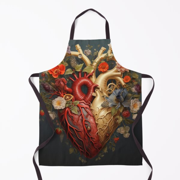 Item preview, Realistic Anatomical Heart Red and Gold with Flowers designed and sold by AgathaZolastore.