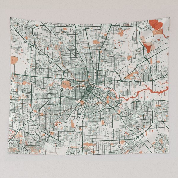 Item preview, Houston City Map of Texas, USA  - Bohemian designed and sold by deMAP.