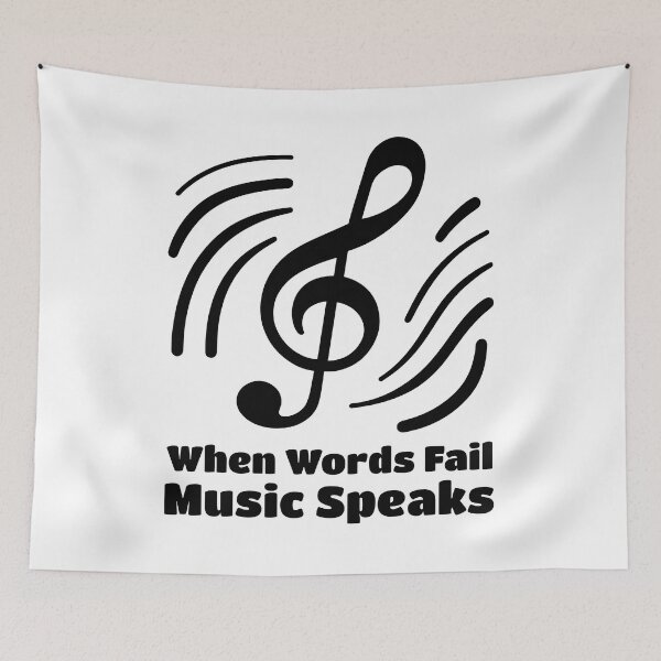 Item preview, When Words Fail Music Speaks Music Black Music Note designed and sold by PMCreative.