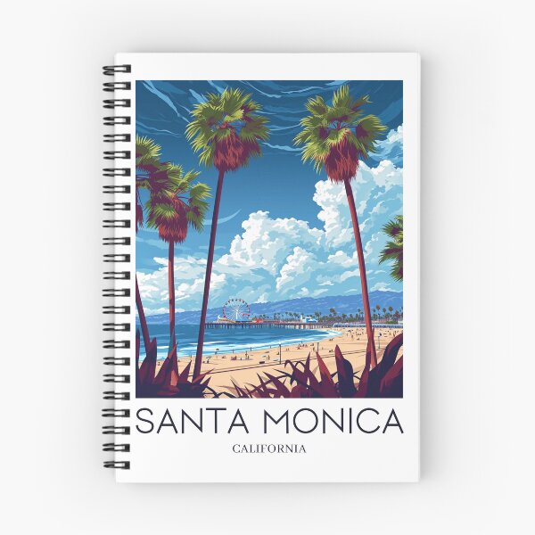 Item preview, A Pop Art Travel Print of Santa Monica - California - US designed and sold by StudioRedKoala.