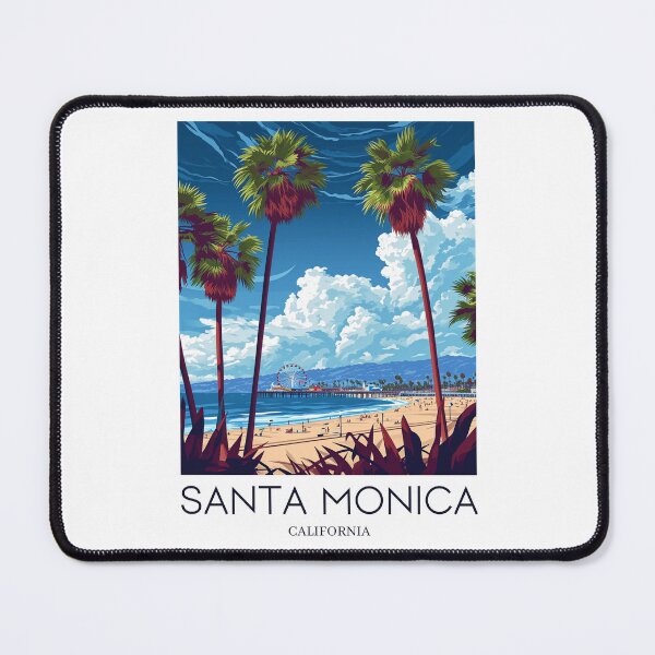 Item preview, A Pop Art Travel Print of Santa Monica - California - US designed and sold by StudioRedKoala.
