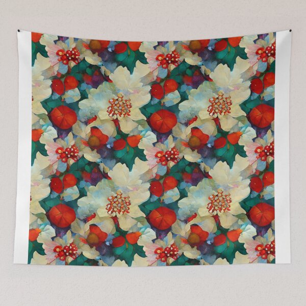 Item preview, White Christmas flower background designed and sold by Funwaytrend.
