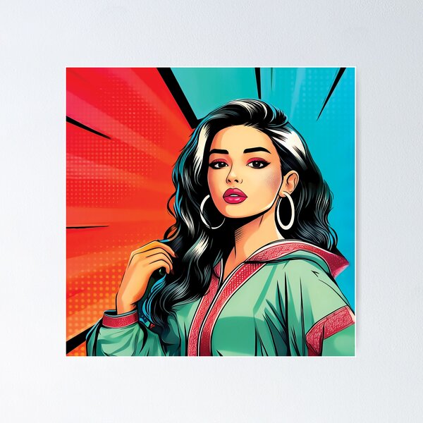 Aperçu de l'œuvre Jeune femme marocaine Pop Art créée et vendue par houmate.