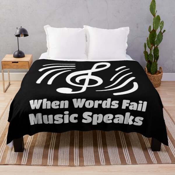 Item preview, When Words Fail Music Speaks Music White Music Note designed and sold by PMCreative.