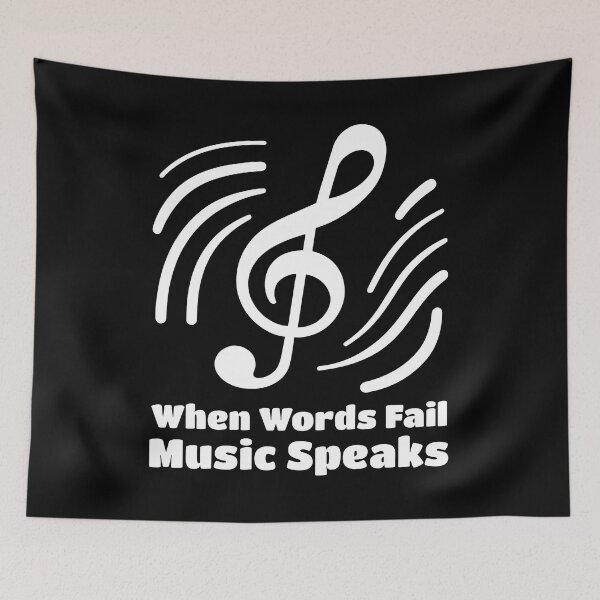 Item preview, When Words Fail Music Speaks Music White Music Note designed and sold by PMCreative.