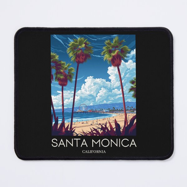 Item preview, A Pop Art Travel Print of Santa Monica - California - US designed and sold by StudioRedKoala.