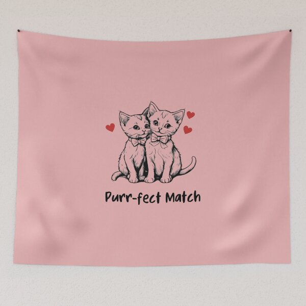 Item preview, Purr-fect Match Valentines day design designed and sold by INSOMNIAC101.