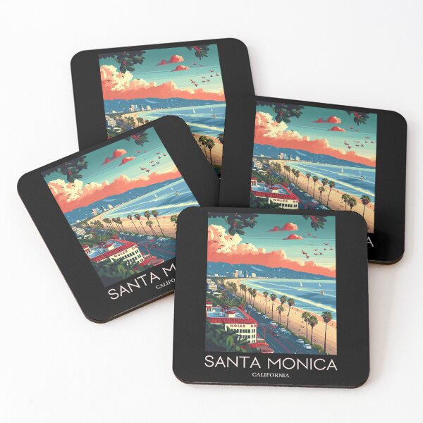 Item preview, A Pop Art Travel Print of Santa Monica - California - US designed and sold by StudioRedKoala.