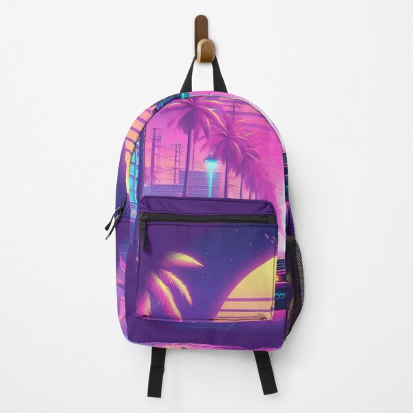 Item preview, Vaporwave 80s Sci-Fi Retro Street Palm Trees City designed and sold by Mahilis.