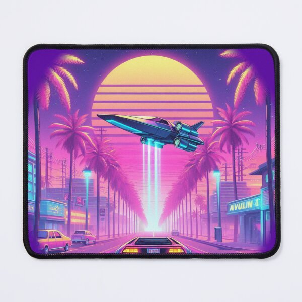 Item preview, Vaporwave 80s Sci-Fi Retro Street Palm Trees City designed and sold by Mahilis.