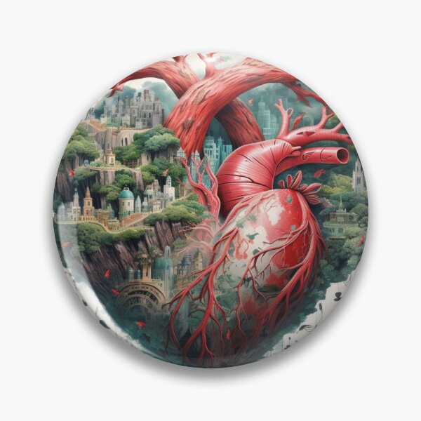 Item preview, Realistic Anatomical Heart with Romantic Ruins of an Ancient City designed and sold by AgathaZolastore.