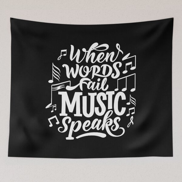 Item preview, When Words Fail Music Speaks Music White And Black designed and sold by PMCreative.
