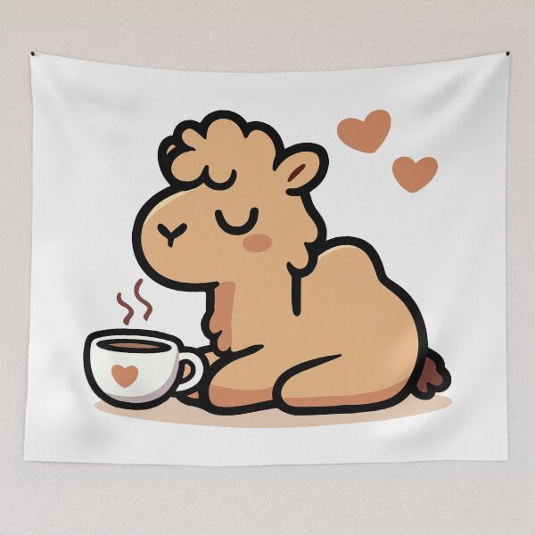 Item preview, Cute Camel Drinking Coffee designed and sold by BluRockDesigns.