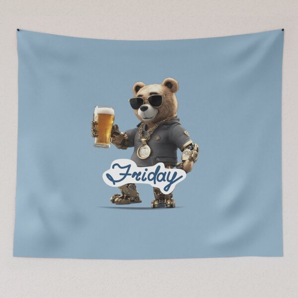 Item preview, Funny Cool Bears Savoring the Sip,Happy Friday designed and sold by ALITTLETOWN.
