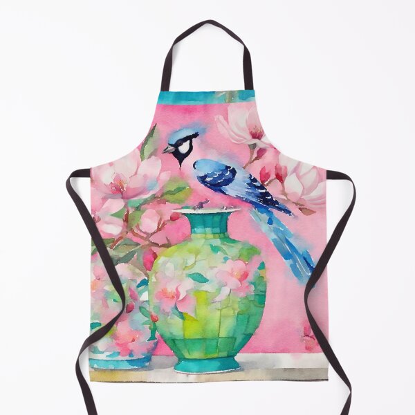 Item preview, Pink jay and magnolia flowers watercolor designed and sold by SophieClimaArt.