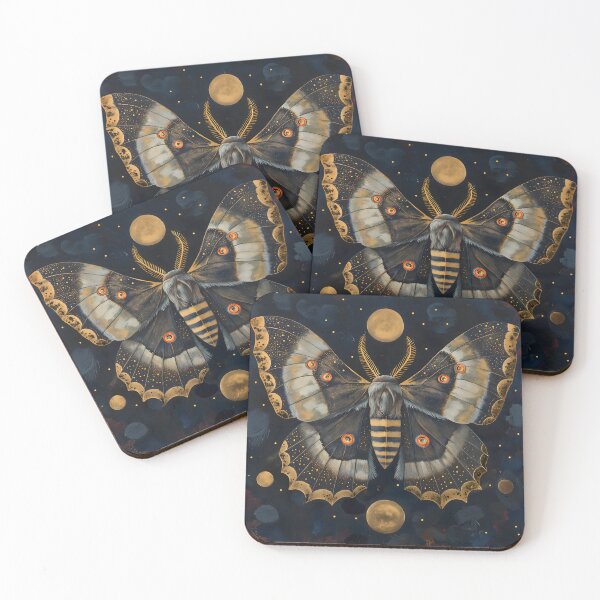 Item preview, Celestial Dance: Moth and the Golden Moons designed and sold by EclipseArtisan.