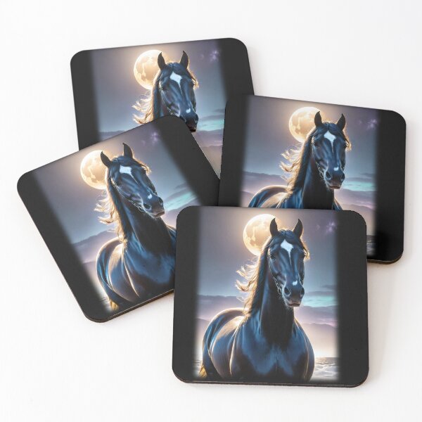 Item preview, Black Horse Frisian in full moon designed and sold by Irisangel.