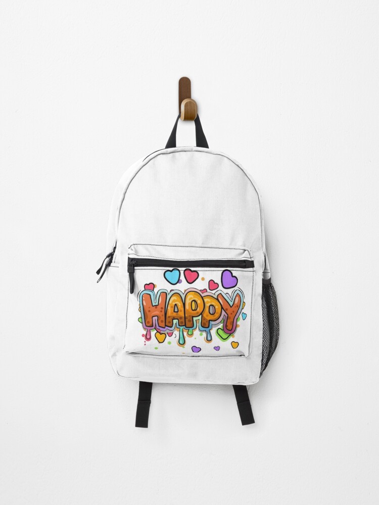Thumbnail 1 of 3, Backpack, Happy designed and sold by ArtCraftLab.