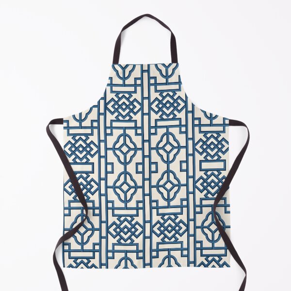 Artikelvorschau, Preppy Chinoiserie-Gitter in Marineblau und Weiß entworfen und verkauft von SophieClimaArt.
