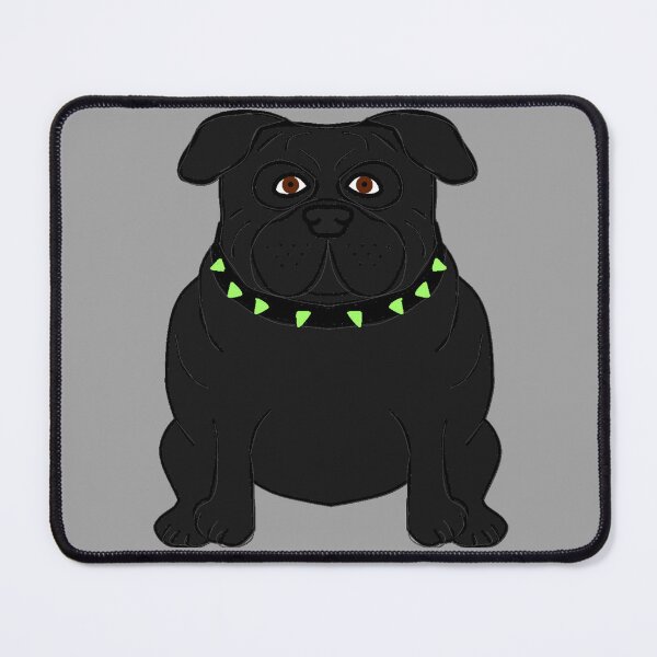Item preview, BLACK PUG WITH SPIKED COLLAR designed and sold by PaintDesigns.