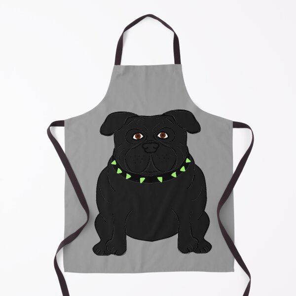 Item preview, BLACK PUG WITH SPIKED COLLAR designed and sold by PaintDesigns.