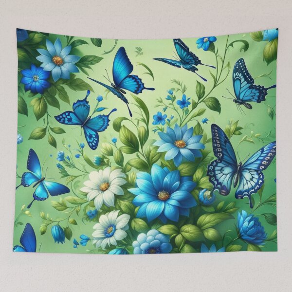 Item preview, Butterflies And Floral With Green Background designed and sold by mymagicstoreus.