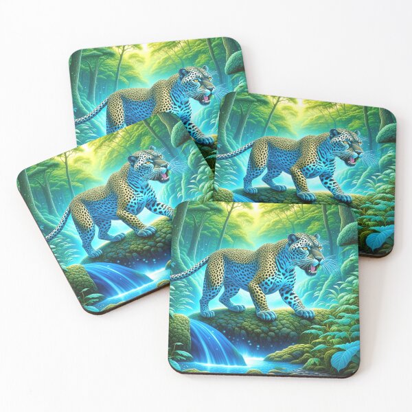 Item preview, Magnificent African Leopard by a Stream In the RainForest designed and sold by HippieFarms11.