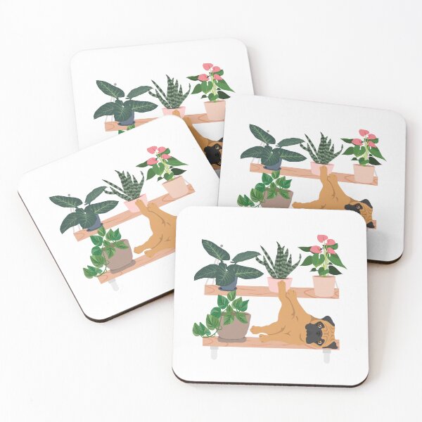 Item preview, Pug y plantas designed and sold by TheAnimalZ00.