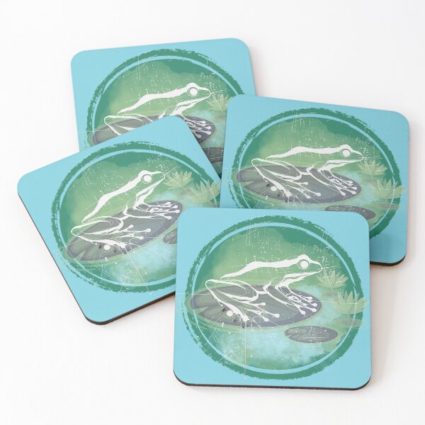 Item preview, Frog on Lily Pad - White Ink Watercolor designed and sold by HausKatz.