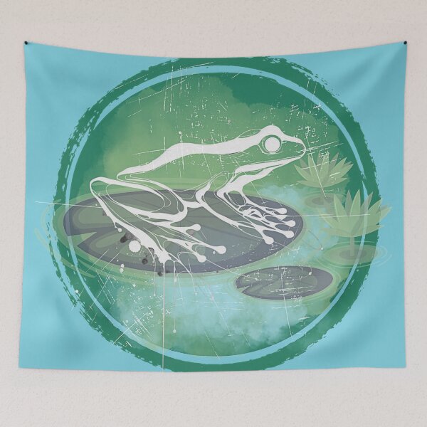 Item preview, Frog on Lily Pad - White Ink Watercolor designed and sold by HausKatz.