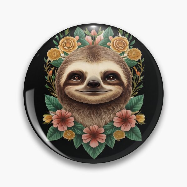 Item preview, Cute Sloth Surrounded by Beautiful Flowers designed and sold by FurNation.