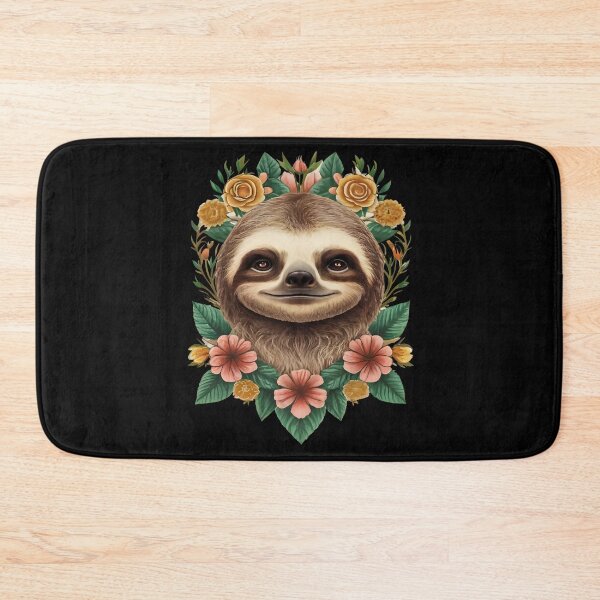 Item preview, Cute Sloth Surrounded by Beautiful Flowers designed and sold by FurNation.